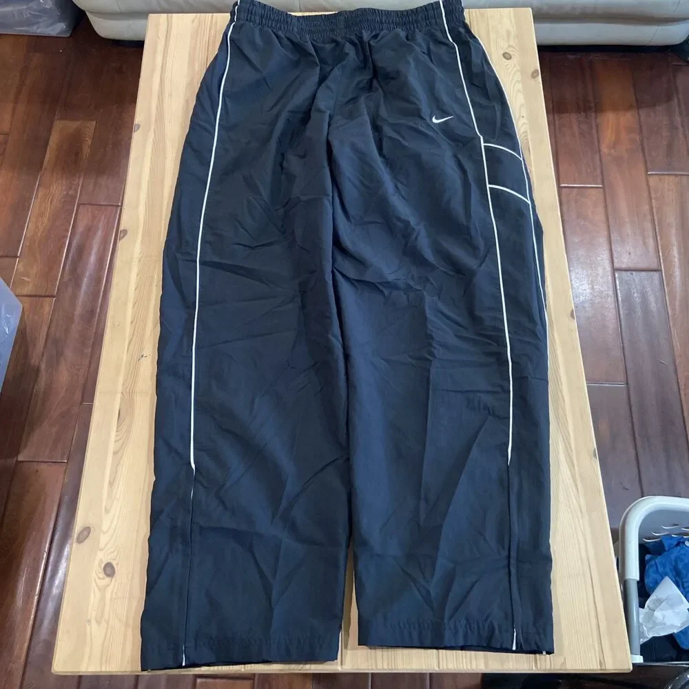 Vintage Team Nike Windbreaker Ankle Zip Wide Leg Sweatpants Black Size XXL